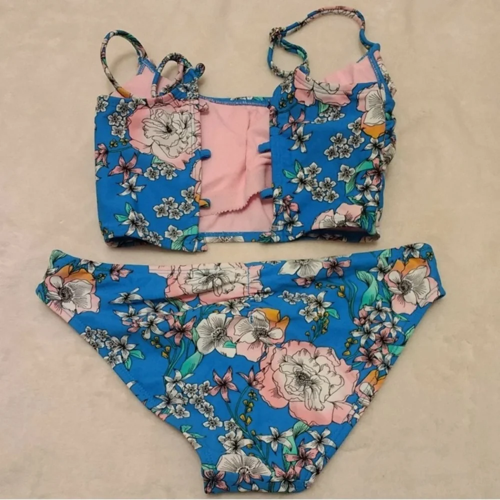 Xhilaration Blue Floral Bikini Bottom